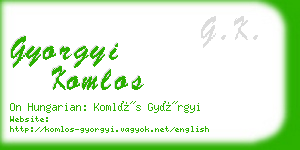 gyorgyi komlos business card